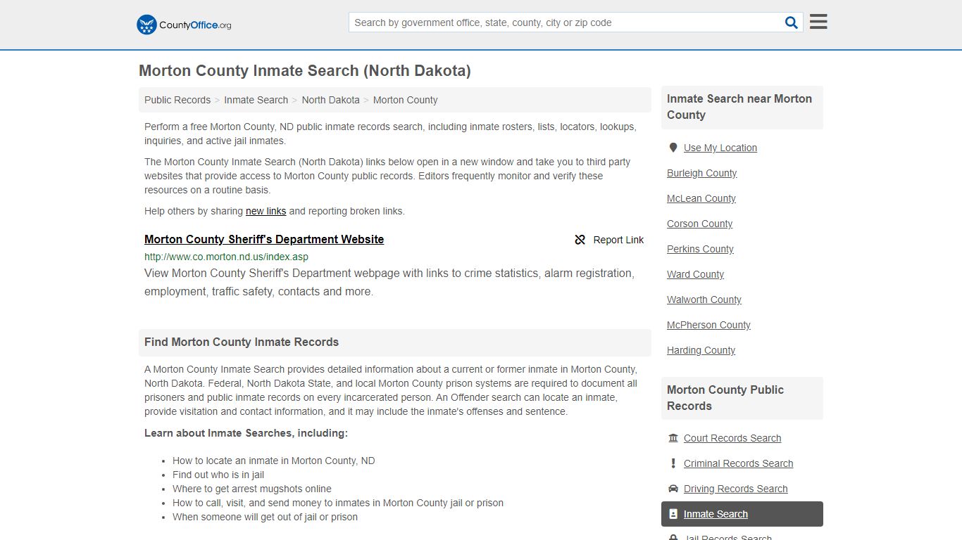 Inmate Search - Morton County, ND (Inmate Rosters & Locators)